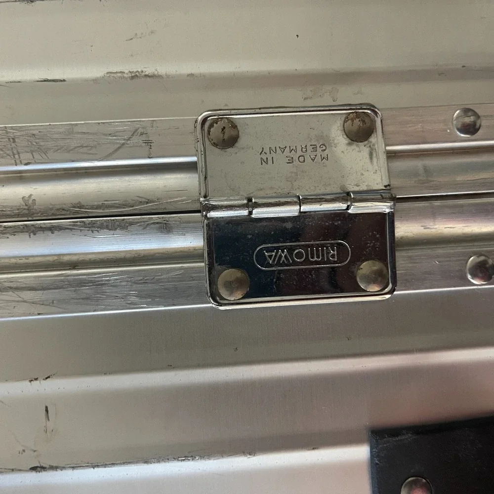 Vintage Rimowa Large Suitcase Two Wheeled Silver Aluminum Trunk Made in‎ Germany